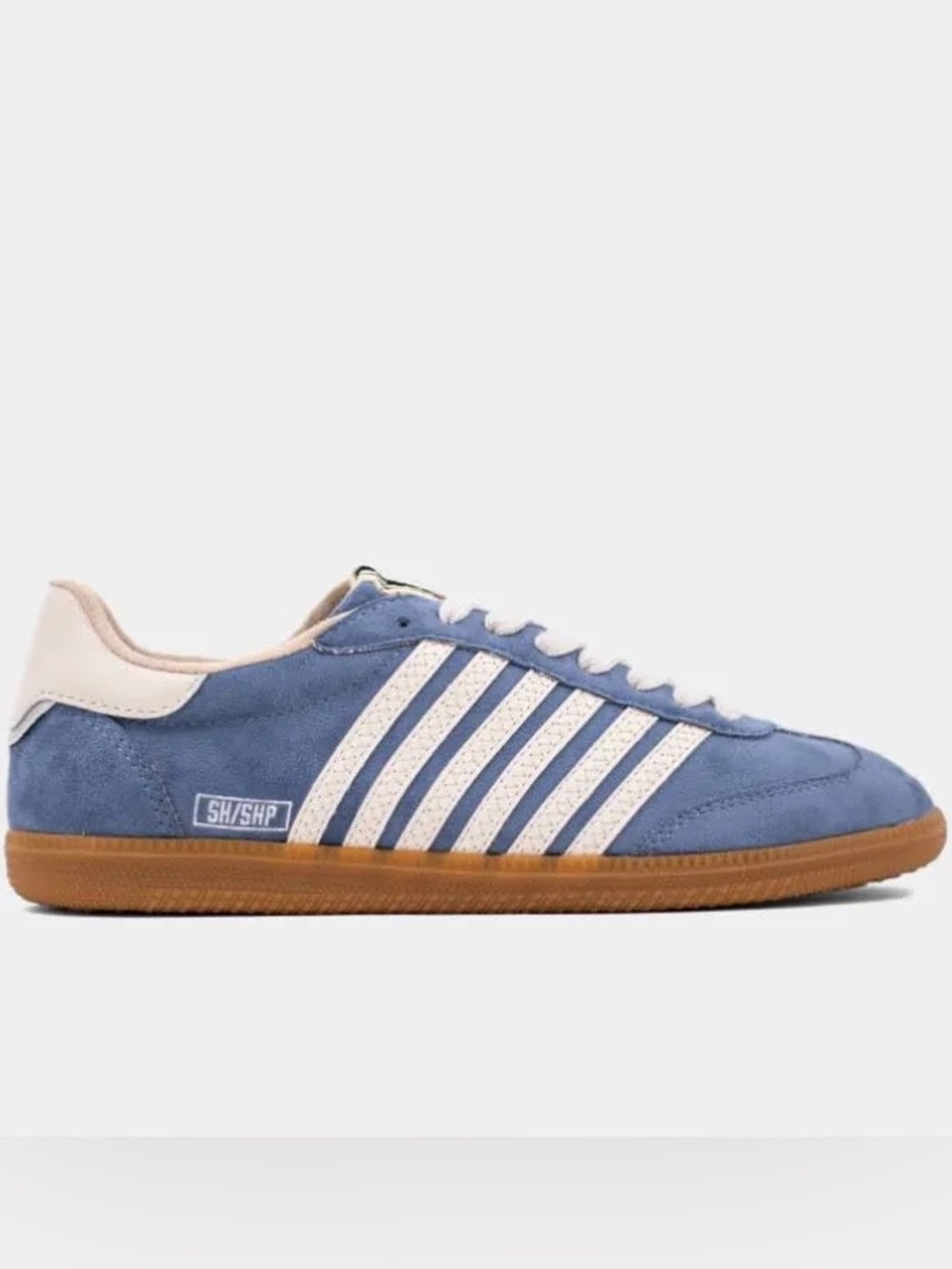 Blue Suede Low-Top Sneakers